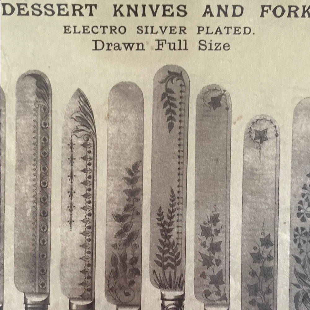 Vintage tray depicting dessert, knives, and forks of the early 1900s - Picture 2 of 9